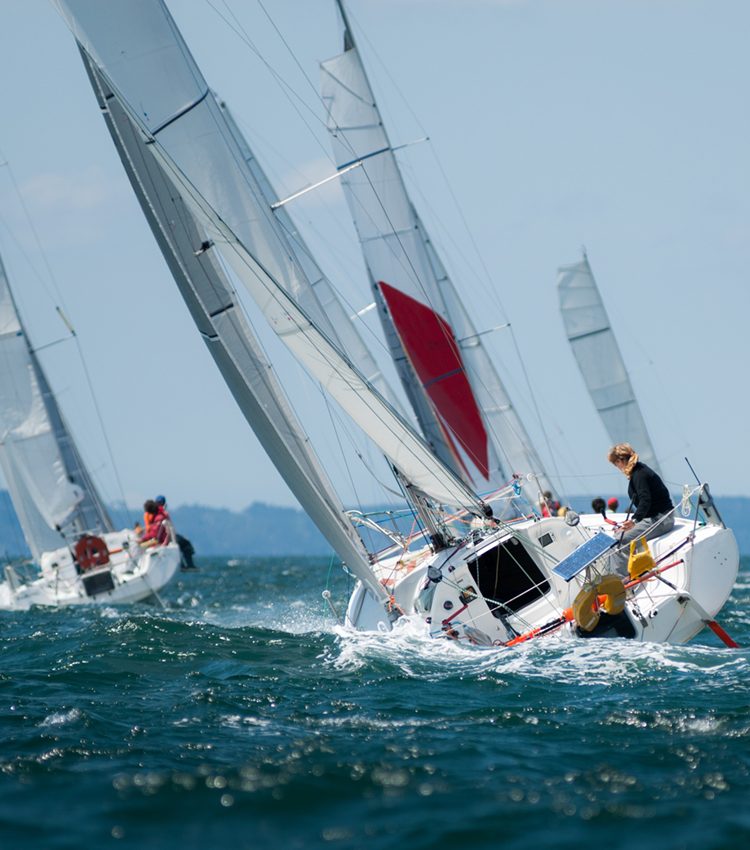 Group of people yacht sailing
